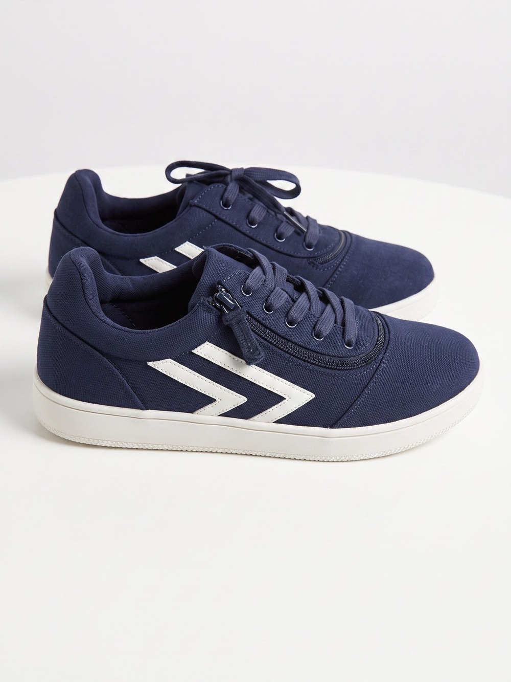 Billy Men's Navy Casual Lace-Up Sneakers with White Chevron
